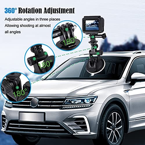 PULUZ Camera Car Suction Cup Mount for Gopro 13 12 11 10 9 8 7 6, Adjustable Vehicle Window & Windshield Car Holder for Gopro, DJI OSMO Pocket,insta360 Assesseories — view 2