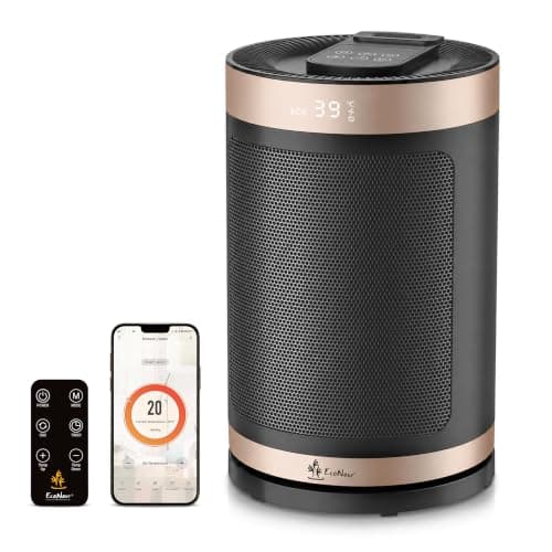 EcoNour 11" Space Heater for Home Low Energy Silent, 1500W WiFi Smart Electric Heater, Portable PTC Ceramic Heater with App & Voice Control, Thermostat, 12H Timer, 4 Modes, Bedroom Office Conservatory