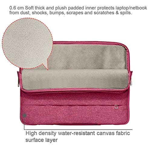 FINDING CASE Macbook Pro 15 inch (A1286/A1398/A1707) Sleeve Pouch Case Shockproof Notebook Carrying Bag for 15-15.4" Laptop Sleeve Handbag with Leather Handle (rose gold) — view 4