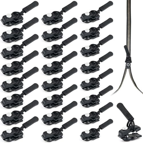 JAXICREY Zip Repair Kit, 24 PCS Universal Zipper Repair Kit Zip Fixer Replacement Zipper Pulls Slider for Jackets Coat Jean Suitcase Sleeping Bags Tents Luggage Backpacks