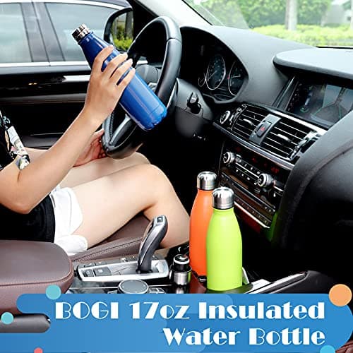 BOGI 2 Pack Insulated Water Bottle,500ml Stainless Steel Water Bottle-Leakproof Metal Water Bottle Keep Drink Hot & Cold Water Bottle Sports Water Bottle for Girls Kids with Cleaning Brush(Mint+Dblue) — view 5