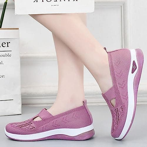 Women Orthopedic Casual Shoes Breathable Soft Sole Orthopedic Walking Shoes Women Orthopedic Walking Sneaker Lightweight Athletic Walking Shoes Purple — view 4