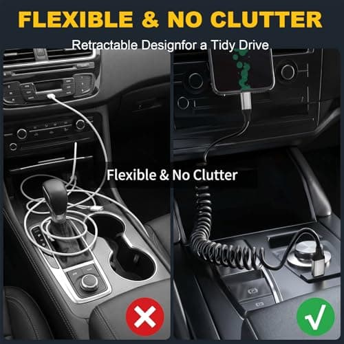 3 PCS Coiled USB C Cable, Retractable Charging Cable for Car, USB to C Cable Compatible with Samsung Galaxy S25 S24 S23 Google Pixel 10 9 8 — view 5