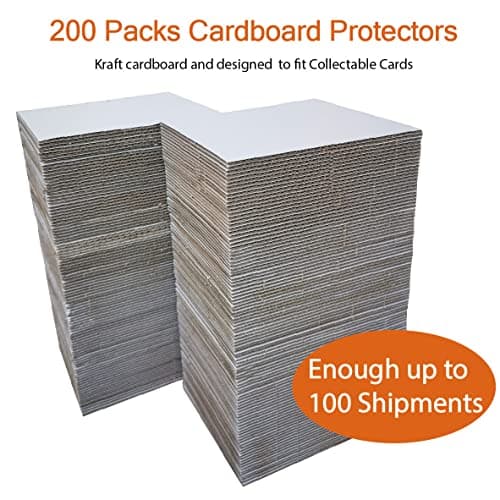 ANSSDO 200 Pack 3.5x4.5 Inch Brown Corrugated Cardboard Sheets, Premium Rigid Lightweight Inserts for Sports Card Protectors, Trading Card Folders, Shipping Stiffeners, Cardboard Dividers — view 5