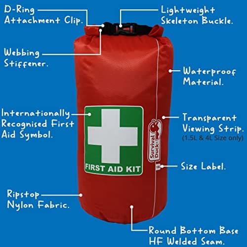Survival Duck Waterproof First Aid Kit Bag, Empty, Small 1.5 Litre Capacity — view 4