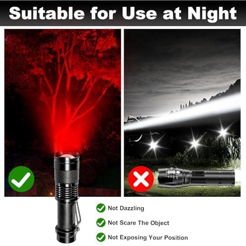 Vryth 2 Pack LED Red Light Torch Three Mode Flashlight Scalable Red Night — view 6