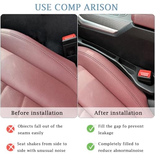 2PCS Vehicle Mounted Gap, Universal Car Seat Gap Filler Organizer - Leak-Proof Storage Box for Car SUV Truck - Car Seat Gap Filler Organiser Premium PU Leather with Multi-Compartment Design (Beige) — view 4