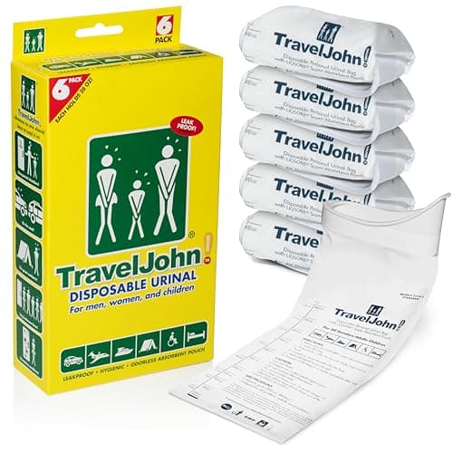 TravelJohn Unisex Disposable Urinal Pack of 6