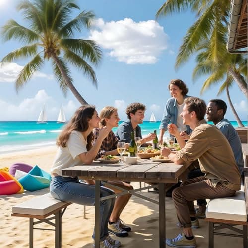Outdoor Beer Table Bench Cushs 200/180/220/150/110 cm Waterproof & Non-Slip Seat Pad with er & Buckle for Festival Tents 8 Pack 110x23x3 cm — view 2