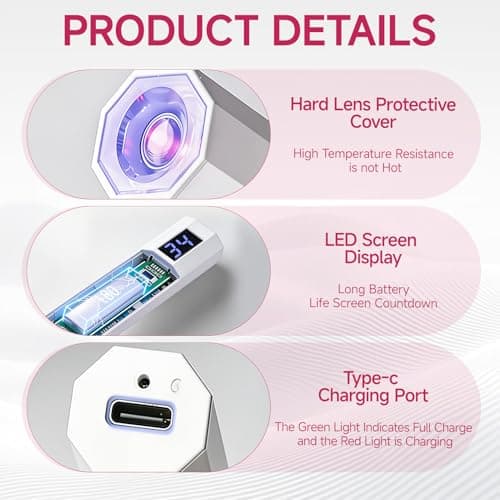 UV Lamp for Gel Nails Mini UV Handheld with Stand 20/60S UV Light Dryer — view 3