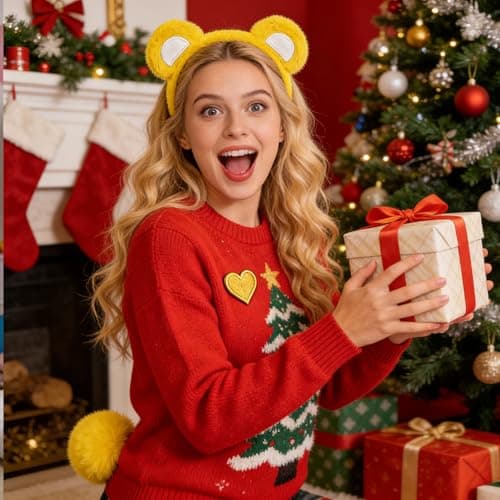 Bear Ears Headband And Tail Set 4 Pieces Unisex Plush Cute Apparel with — view 3