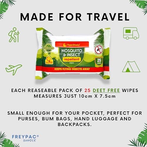 3 Pack Insect & Mosquito Repellent Wipes, DEET Free, Biodegradable — view 5