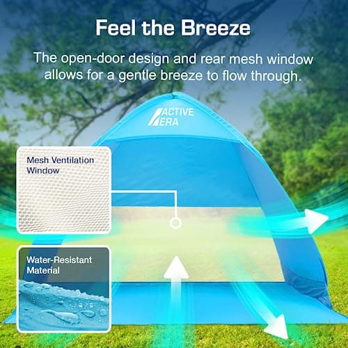 Active Era® Pop Up Beach Tent 1-2 Persons - Rated UPF 50+ for UV Sun Protection for Babies & Small Children - Lightweight, Portable & Easy Set Up Outdoor Tent - Shade for Baby, Adults, Kids & Pets — view 5