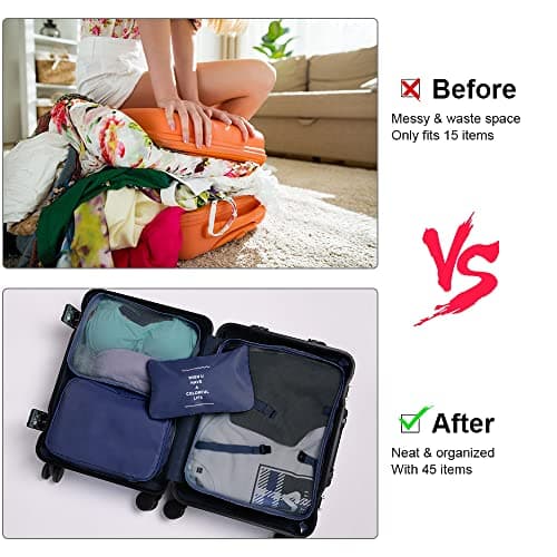 OSDUE Packing Cubes for Suitcase, 8PCS Thickening Travel Organiser Packing Bags Lightweight Travel Accessories Organizers Essentials Clothes Shoes Cosmetics Toiletries Storage Bags — view 4