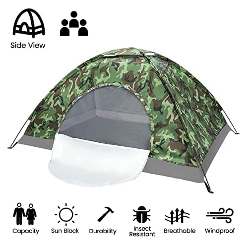 Holdfiturn Camping Tent 2-3 Person Dome Tents Easy Setup Lightweight Backpacking Tents for Hiking Fishing Backyard Adventures — view 2