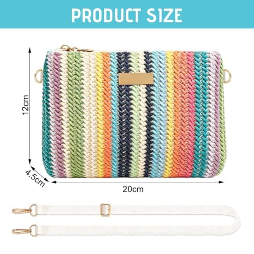 WSXQAZ Straw Beach Bag for Women, Straw Beach Tote Bag Women, Shoulder Bags — view 4