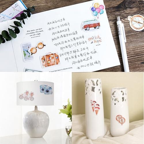 EUZUXU Multicolor Travel & Culture Stickers, Waterproof & Scratch Resistant, Suitable for Scrapbook, Laptop, Calendars, Suitcase — view 4