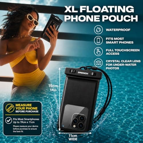 Drench 100% Waterproof Teal Bum Bag & Phone Pouch Set | IPX8 Submersible Waterproof Waist Bag for Kayaking, Paddleboarding & Beach Holidays | Waterproof Pouch for Phone & Travel Essentials — view 5
