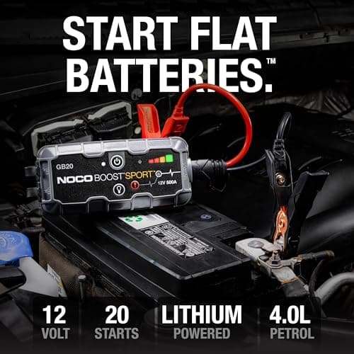 NOCO Boost GB20: 500A UltraSafe Jump Starter Power Pack – 12V Car Battery Booster, Portable Power Bank & Jump Leads - For 4.0L Petrol Engines — view 2