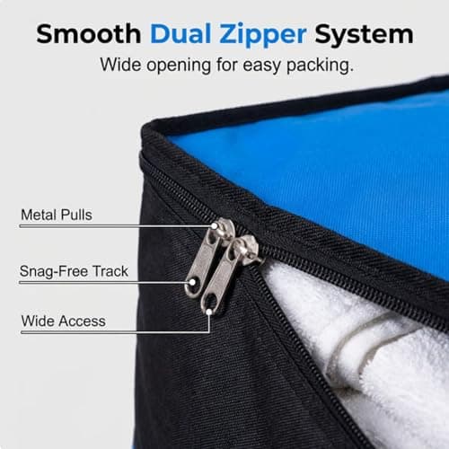 Collapsible Storage & Moving Bag – Heavy-Duty PE, Water-Resistant, Large Capacity Reusable Space Saving Storage Bags Organizer with Handles & Zippered Closure, for Moving Travel (3PCS+Yellow,S+M+L) — view 6