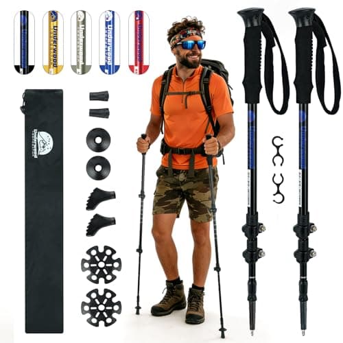 Telescopic Walking Sticks for Men and Women,2 Pack Adjustable Hiking Poles