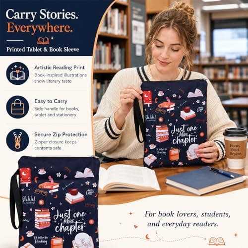 Printed Tablet Sleeve Case, Portable Book Protector Cover Bag for 9.7-11 Inch Tablets, Travel Carrying Pouch Work School Office (Style 1) — view 4