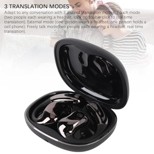 Annadue Wireless Translator Earbuds, AI Language Translation Earbuds Bluetooth 5.4, Touch Screen ANC Noise Reduction, 600mAh Battery, Wireless Translation Earpieces for Travel Business (Black) — view 2