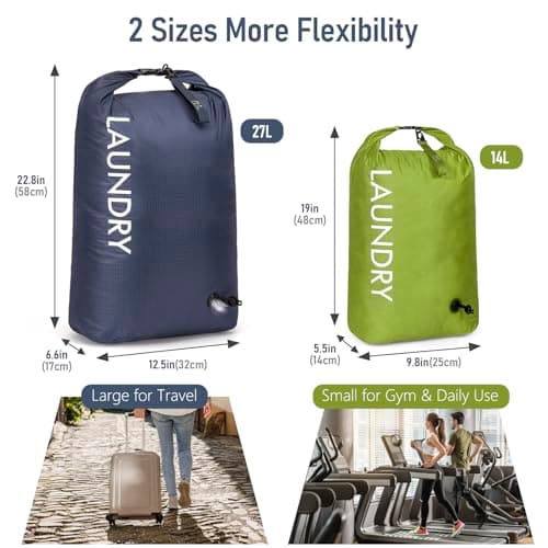 WiseBoy 2 Pack Travel Laundry Bag, Waterproof Compression Laundry Bags — view 2
