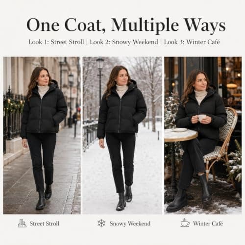 Lcyu Winter Jackets Puffer Coats Ladies Hood Waterproof Quilted Down Jacket — view 5
