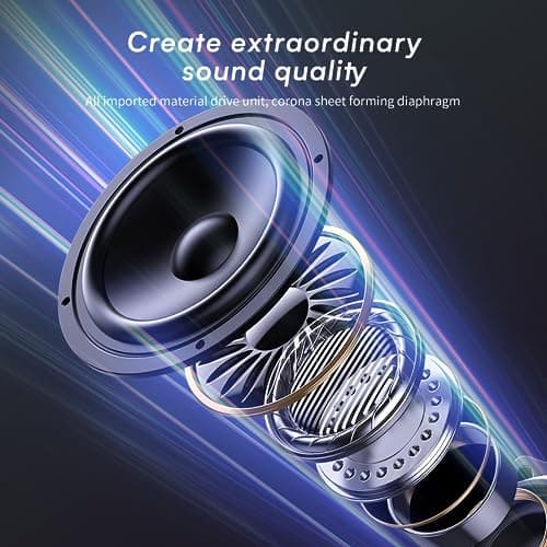 KAMLO Wireless Headphones Over Ear，65 Hrs Playtime Foldable Bluetooth 5.3 Headphones，6 EQ ModesFoldable Lightweight Headset with Deep Bass， for Travel/Office/Cellphone/PC (Black) — view 6