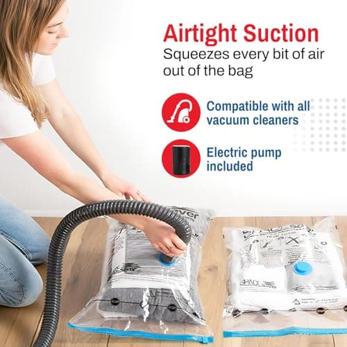 Spacesaver Vacuum Storage Bags for Clothes with Hand Pump, Jumbo, 4 Pack — view 4