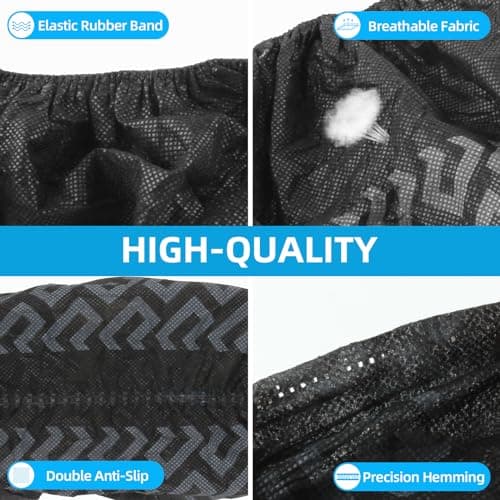 WUJUN Disposable Shoe Covers,Boot Cover,Black,100 Pack (50 Pairs) — view 2