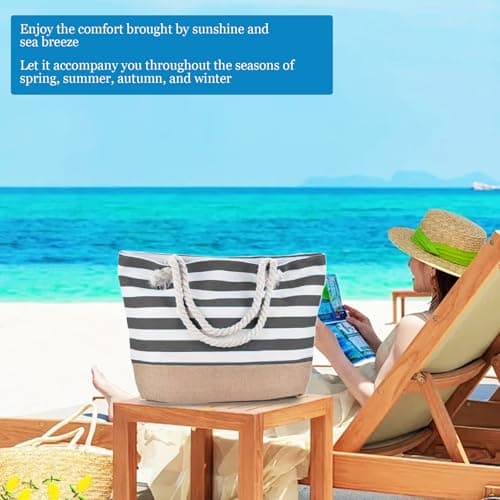 KUIZHEN Large Beach Bag, Beach Bags for Women, Summer Beach Tote Bag — view 6