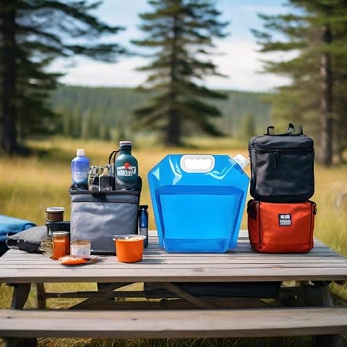 LJYING 2 Pack 5L Collapsible Water Container - Foldable Outdoor Water Bag & Car Drinking Water Carrier | Portable for Camping, Hiking, Picnics, BBQ | Leakproof Collapsible Water Storage Bottles — view 2