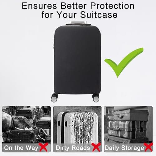 Bomiclss Elastic Suitcase Cover - Suitcase Protector for 22-25 Inch, Waterproof Dustproof Luggage Cover Black Baggage cover for Travel (Black, M) — view 5