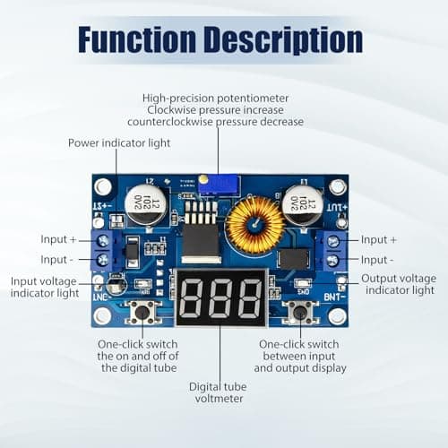 2Pack DC-DC 5A Buck Converter 4-38V to 1.25-36V Step-Down Voltage Regulator — view 4
