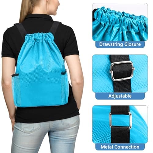 Didiseen Drawstring Bag Waterproof 50 * 44 cm Oxford Gym Sack Blue — view 3