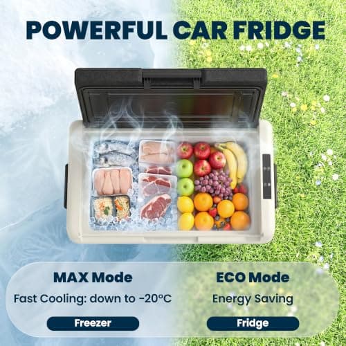 Outsunny 50L Car Refrigerator Portable Compressor Fridge Grey/Black — view 3