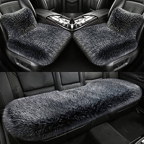 Universal Car Seat Cushions Pad for Dodge Magnum Neon Charger Challenger Durango Viper, 5 Seats Faux Long Wool Soft Warm Winter Seat Covers Supports