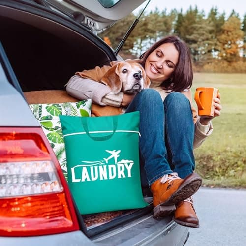 Large Travel Laundry Bags,2 Pcs Travel Laundry Bag with Handle,Laundry Bag Travels with Zip,Laundrys Bag, Dirty Laundry, Waterproof Laundrys Bag,Laundry Bags for Travels,Swimming,Yoga (Bluepink) — view 6