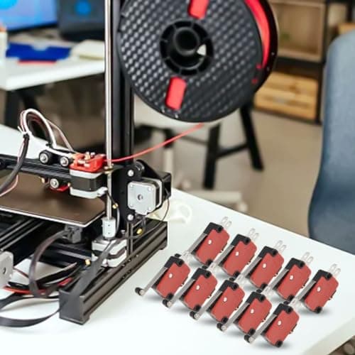 for V-156-1C25 Limit Switch 10 Pack SPDT Long Roller Actuator for 3D Printer for CNC Router Metal Travel Switch for Red and Black Terminals — view 4