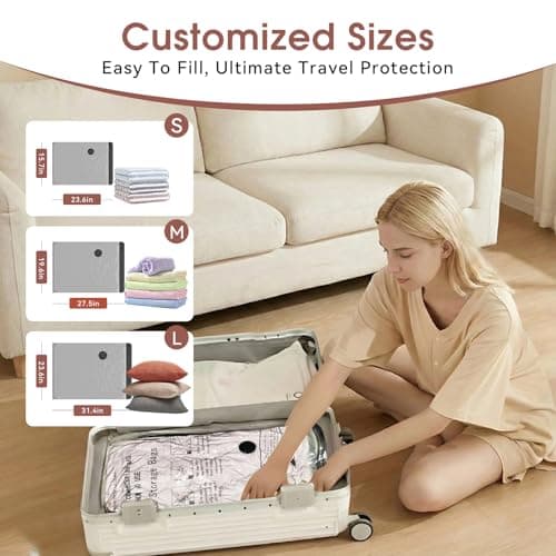 Vacuum Storage Bags,15 Pack Reusable Space Saver Bags with Wireless Electric Air Pump,Double Zip & Airtight Valve,Vacuum Pack Bags for Clothes,Travel,Luggage and Suitcase Storage — view 6