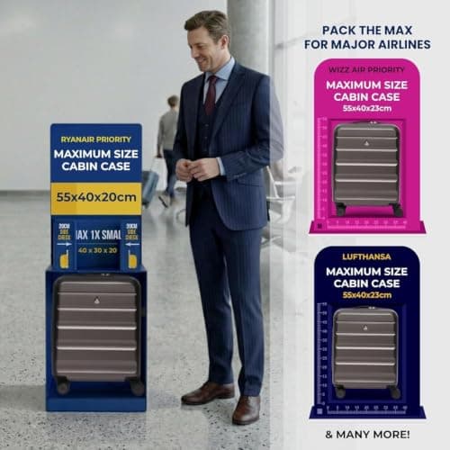 Aerolite 55x40x20 Premium FlexShell Expandable Ryanair Priority Suitcase — view 4
