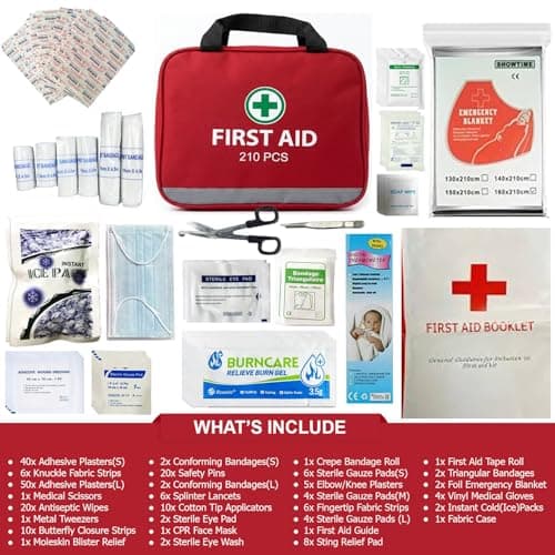 First Aid Kit 210 Piece, Emergency Medical Kit for Home, Car & Workplace — view 3