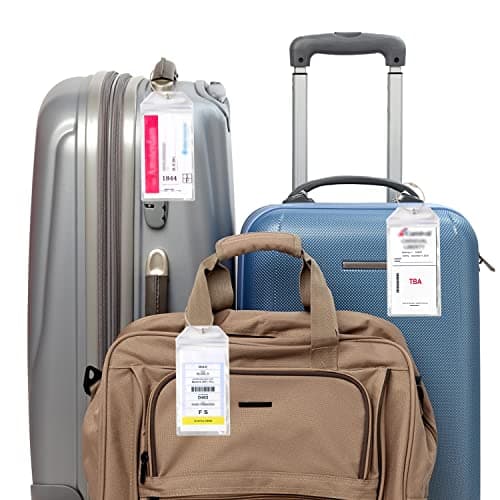 Temlum 8 Pcs Cruise Luggage Tags Holder with Zip Seal & Steel Loops, Waterproof Clear Luggage Tags Cruise Accessories (19.2 x 8.9 cm) — view 5