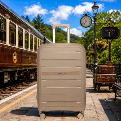 Fly Kite Luggage 24 Inch Medium Suitcase 100% Polypropylene Hard Shell with Aluminium Trolley Handle, Real TSA Secure Lock 3 Digit, 360° Smooth Wheels Lightweight Suitcase|Khaki — view 2