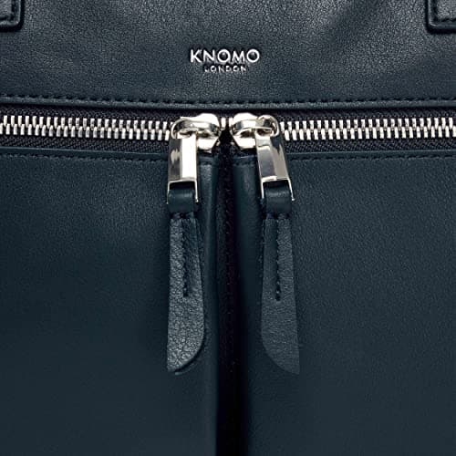 KNOMO Leather Hanover 14 Inch Laptop Briefcase Shoulder Bag Work Bag for Women, Navy — view 4