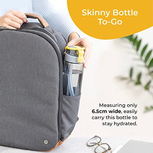 BOZ BPA Free Plastic Water Bottle with Straw Lid, 600mL / 20oz (Black) — view 4