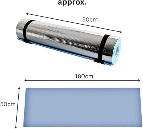 Garden Mile EVA Camping Roll Mat with Foil – Blue Insulated Sleeping Mat, Lightweight Waterproof Non Slip Foam Camping Mattress for Tent, Festival, Yoga & Outdoor Use — view 2