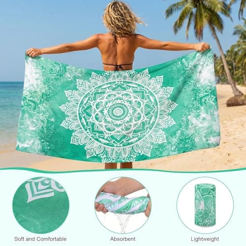 Zocipro Microfibre Beach Towels for Adults 180x90cm – Quick Drying, Sand Free & Lightweight – Reusable Soft Towels for Pool, Gym, Camping & Travel — view 4